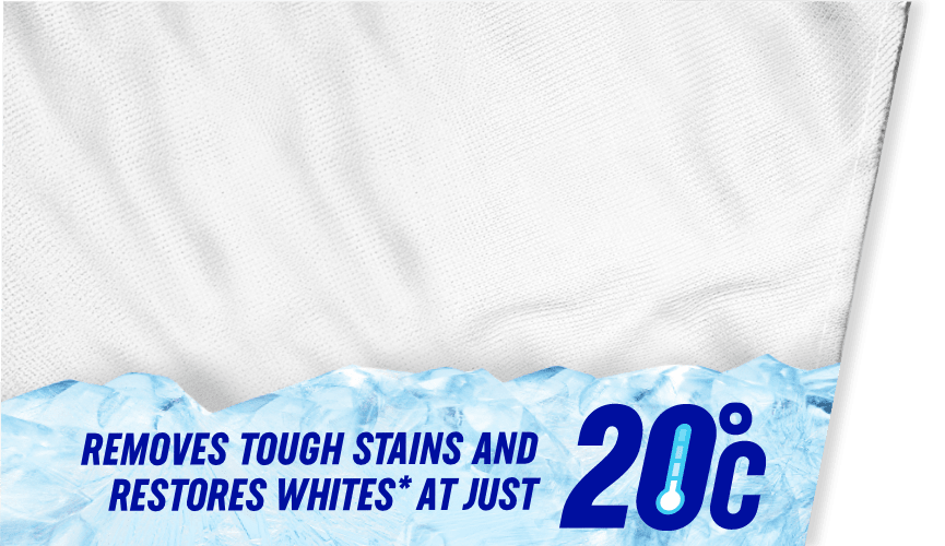 REMOVES TOUGH STAINS AND RESTORES WHITES* AT JUST 20%